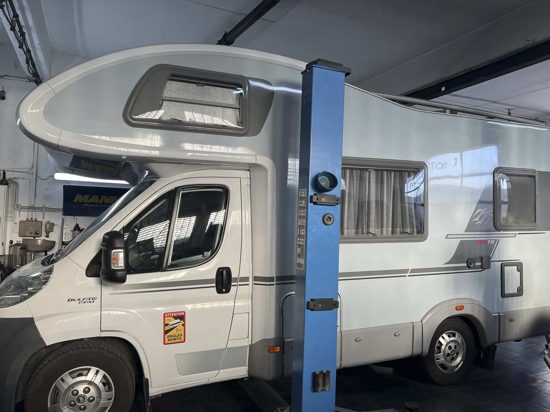 Ein Wohnwagen während des Wohnwagen Gutachtens